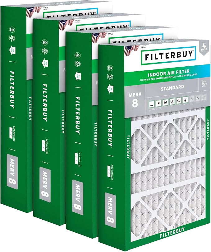 Filterbuy 17x26x4 Air Filter MERV 8 Essential Dust & Allergy Defense, by Filterbuy