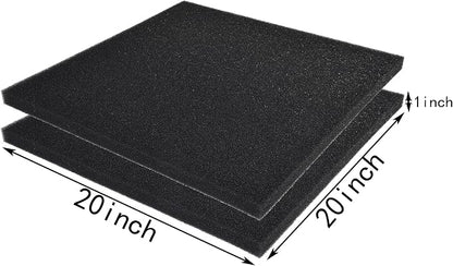 Hipanda 2 Pack Aquarium Bio Filter Sponge Pad 20"x20"x1", Bio Filter Media Foam - Image 2