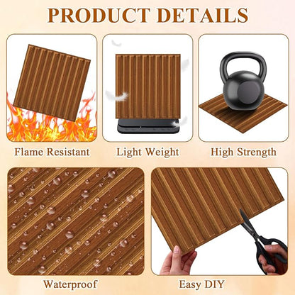 Nuanchu 32 Pcs 3D Slat Wall Panels 12 x 12 Inch PVC Fluted Textured Panel - Image 3