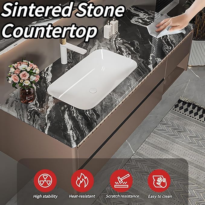 Modern Bathroom Vanity - Spacious Deep Sink | Defogging LED Mirror & Human Body Sensor Light, Open Side Panel, Floating Smart Bathroom Vanities (40IN)