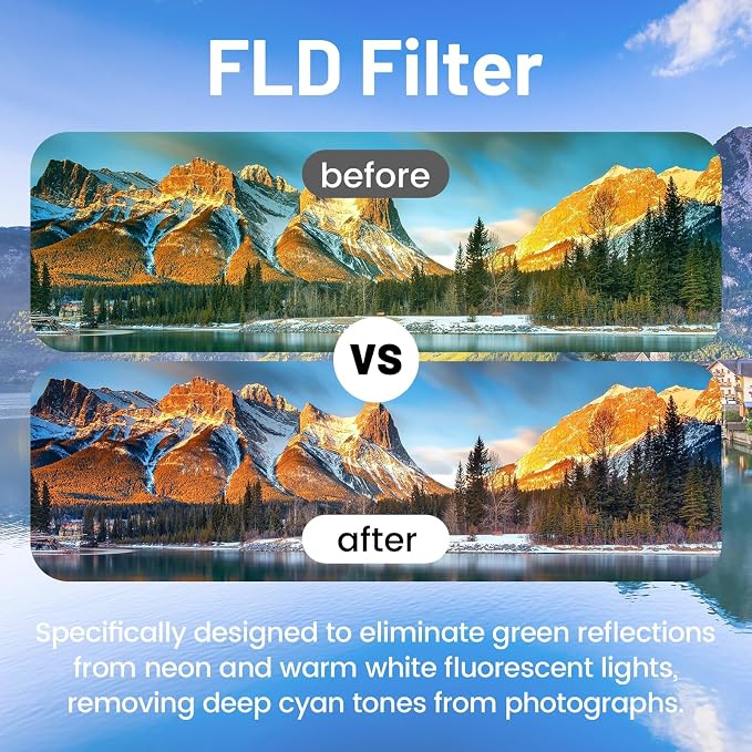 58mm Lens Filter Kit, 3 Pack Multi-Coated Optical Glass UV Block + Circular - Image 8