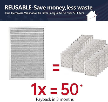 12x24x1 Electrostatic Air Filter, MERV 8 Reusable Aluminum AC/HVAC Furnace - Image 3