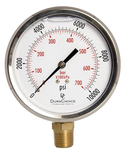 4" Oil Filled Pressure Gauge by DirectMaterial