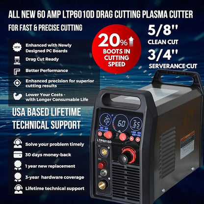 LTP6010D 60A Plasma Cutter, Drag-Cut Ready & Up to 20% Faster, 5/8" Clean - Image 4