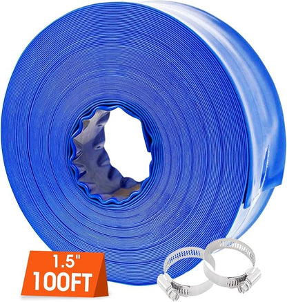 Poolvio 1-1/2" x 100' Professional Blue Backwash Hose - Image 3