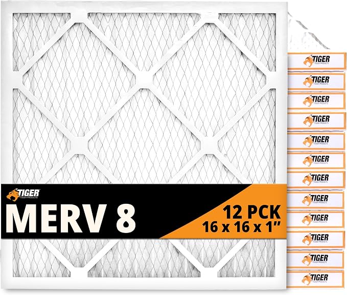 Tiger Tough 16x16x1 Air Filter MERV 8 MPR 600-800, High-Performance Pleated by TIGERTOUGHPRODUCTS
