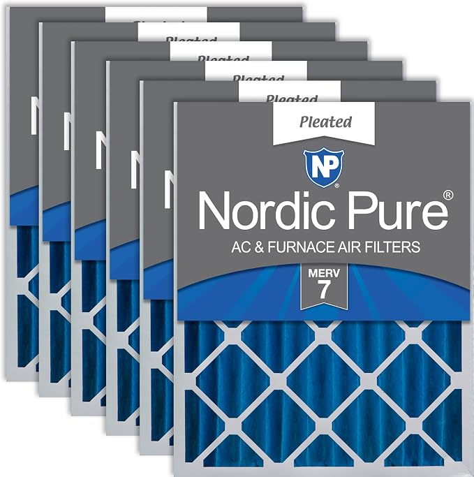 Nordic Pure 20x20x4 Pleated MERV 7 Air Filters 6 Pack by NordicPure