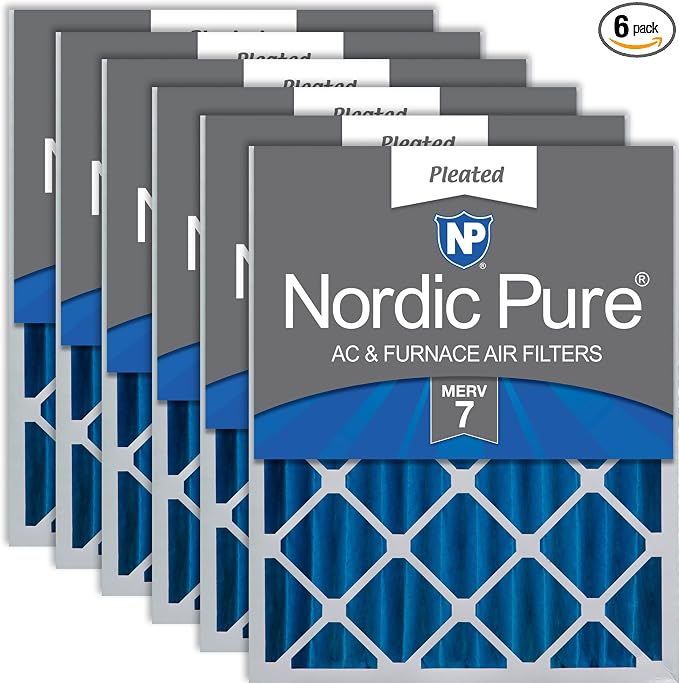 Nordic Pure 16x20x4 Pleated MERV 7 Air Filters 6 Pack by NordicPure