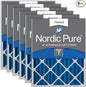 Nordic Pure 16x20x4 Pleated MERV 7 Air Filters 6 Pack by NordicPure