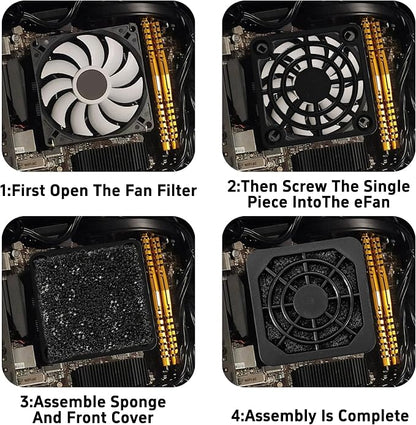 8Pcs 40mm Cooling Fan Filter, Plastic Dustproof Mesh Cover - Image 6