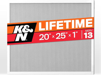 K&N 20X25X1 HVAC Furnace Air Filter, Lasts a Lifetime, Merv 13, the Last HVAC by KNEngineeringInc