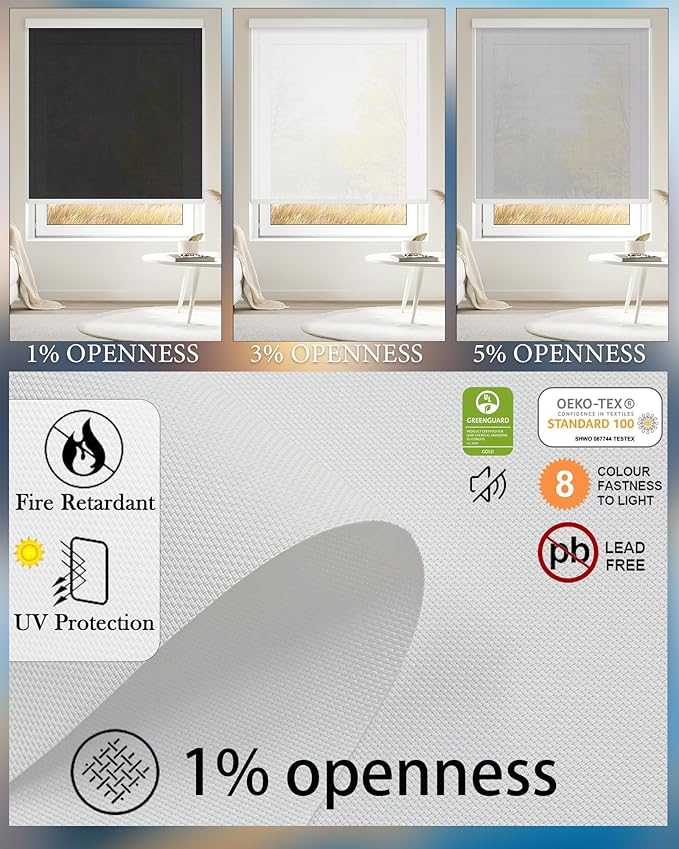 COOLWINDS Motorized Blinds with Remote Cordless Automatic Motorized Shades Custom Blinds for Indoor Windows Smart Curtains with Alexa Google Home(Solar White,W64 x H72in)