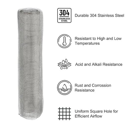 PATIKIL 40" L x 10" W Woven Wire Mesh, 24 Mesh 304 Stainless Steel Air Vent - Image 3