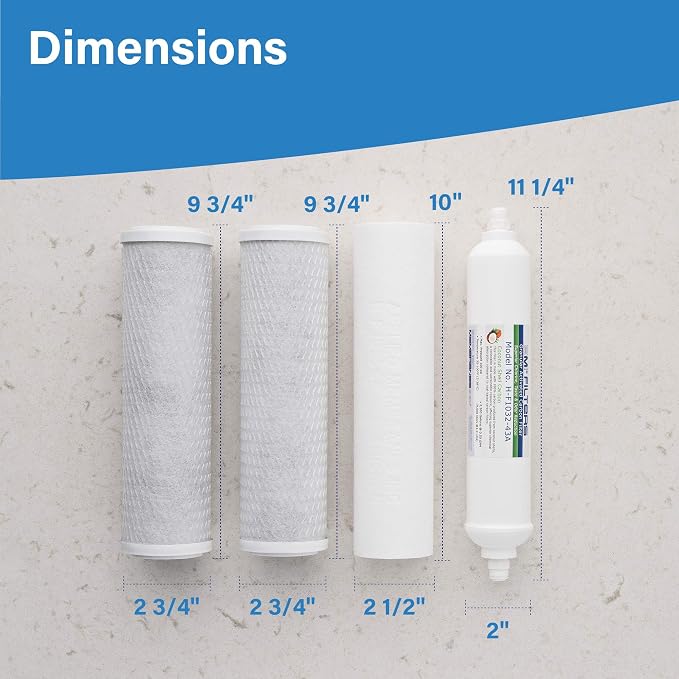 APPLIED MEMBRANES Reverse Osmosis Filter Replacement Set, 50 GPD Pre and Post - Image 2