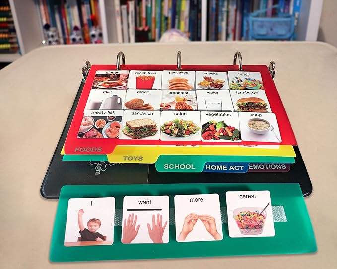 Visual Communication Book,162 ASD Photo Picture Cards: Autism Language Vocabulary, Speech Articulation Therapy, ADHD & Aprexia Learning (English Laminate Real Photo Book, Large)
