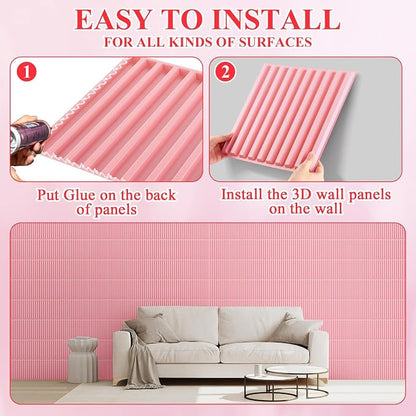 Nuanchu 32 Pcs 3D Slat Wall Panels 12 x 12 Inch PVC Fluted Textured Panel - Image 4