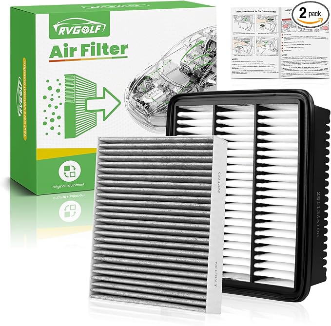 Engine+Cabin Air Filters Fit for 2021-2026 Hyundai Elantra L4 1.6L, 2021-2026 by RVgolf