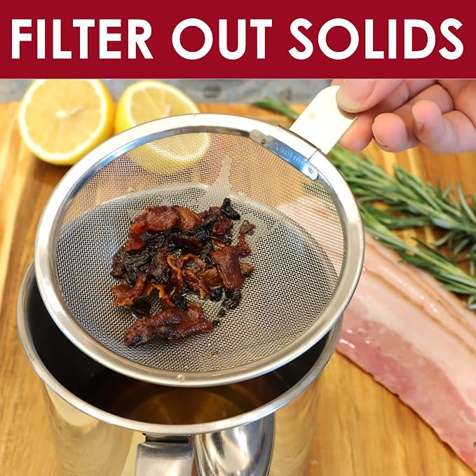 Bacon Grease Container with Strainer, Stainless Steel Oil Storage Can Container - Image 6