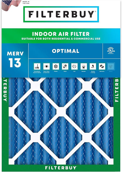 Filterbuy 30x32x2 Air Filter MERV 13 Optimal Smoke & Allergy Defense, by Filterbuy