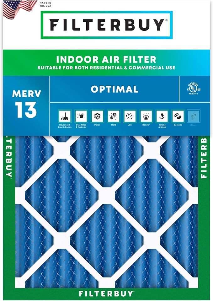 Filterbuy 15x20x2 Air Filter MERV 13 Optimal Smoke & Allergy Defense, by Filterbuy