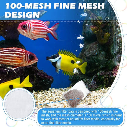 Shappy 15 Pcs 3 Sizes Aquarium Filter Mesh Bags 150 Micrometer Fine Filter Fish - Image 4