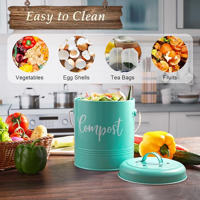 Teal Compost Bin - Image 4
