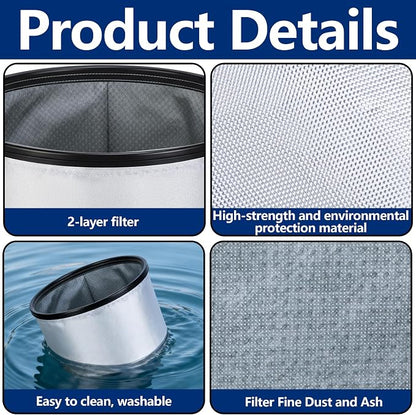 Tlswshsy 2 Pack 11.8'' x 11.8'' x 7'' Double Layer Ash Vacuum Filter, PAAC301 - Image 3
