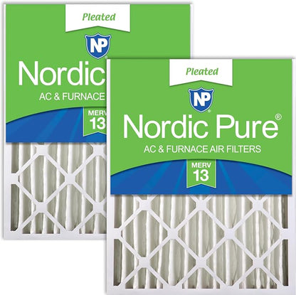 Nordic Pure 20x20x4 Pleated MERV 13 Air Filters 2 Pack by NordicPure