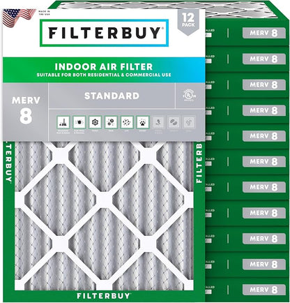 Filterbuy 30x32x2 Air Filter MERV 8 Essential Dust & Allergy Defense, by Filterbuy