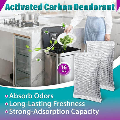 16 Pcs Activated Charcoal Odor Absorbing Filter Refills, Compatible - Image 2