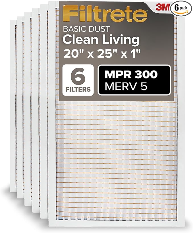 Filtrete 20x25x1 AC Furnace Air Filter, MERV 5, MPR 300, Capture Unwanted by Filtrete
