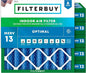 Filterbuy 25x25x4 Air Filter MERV 13 Optimal Smoke & Allergy Defense, by Filterbuy