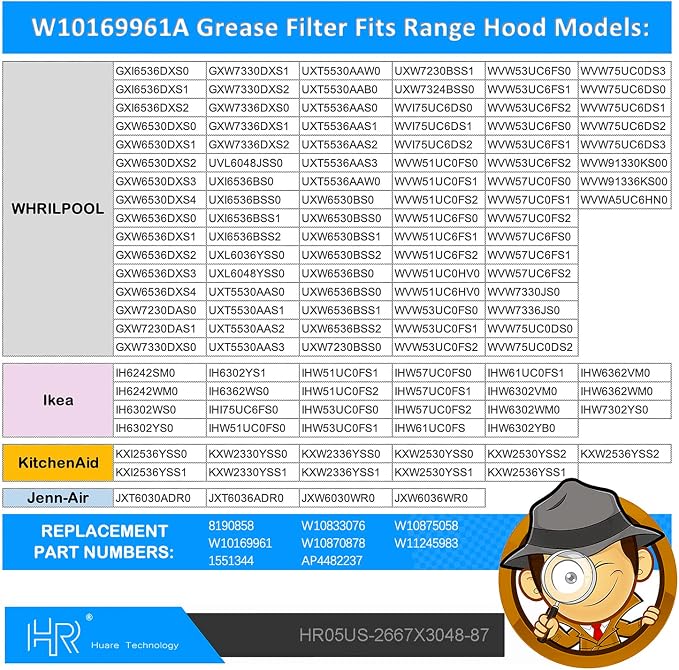Updated W10169961A Range Hood Filter, Stove Vent Filter, Fits Whirlpool - Image 6