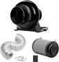 iPower 4 Inch 195 CFM Inline Fan, Air Carbon Filter, 8 Ft Al Foil Ducting by iPower