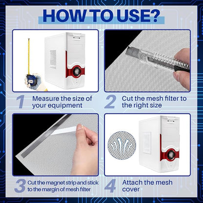 Woanger 1 Pcs 1000 x 300 mm DIY PC Case Dust Filter PC Fan Mesh Filter Air Vent - Image 4
