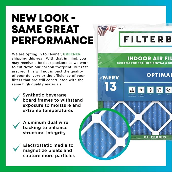 Filterbuy 20x22x2 Air Filter MERV 13 Optimal Smoke & Allergy Defense, - Image 3
