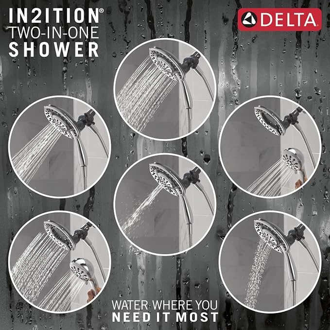 Delta Faucet 4-Setting In2ition 2-in-1 Dual Shower Head - Image 5