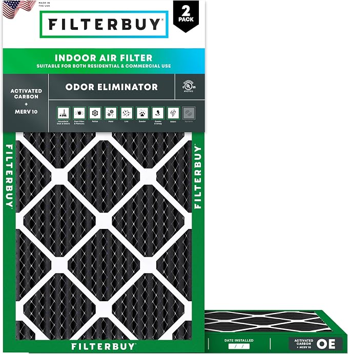 Filterbuy 12x24x1 Air Filter MERV 10 Odor & Allergy Defense by Filterbuy