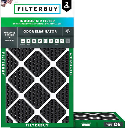 Filterbuy 12x20x1 Air Filter MERV 10 Odor & Allergy Defense by Filterbuy