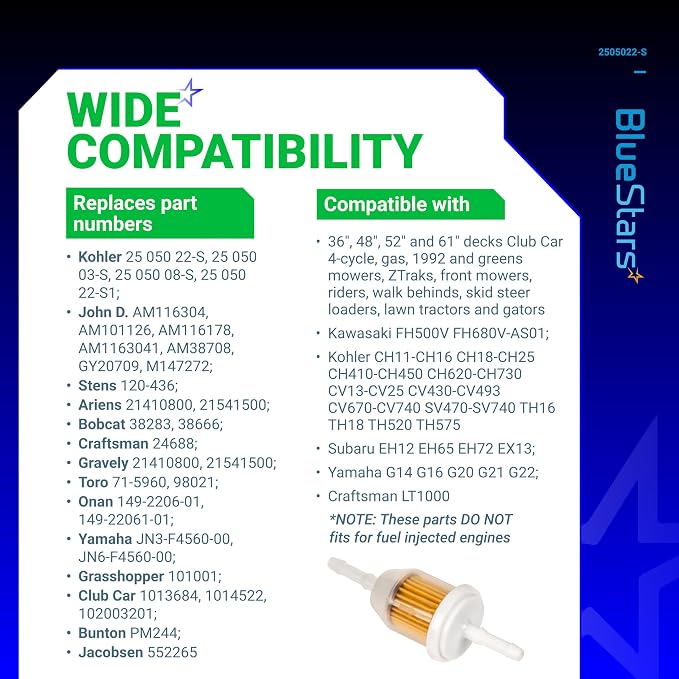 BlueStars AM116304 Fuel Filter 25 050 22-S - Image 6