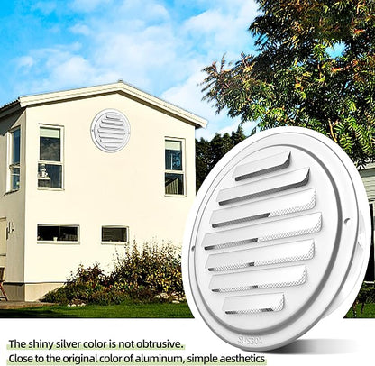 6'' Shiny Silver Paint Stainless Steel Air Vents, Louvered Grille Cover Vent - Image 3