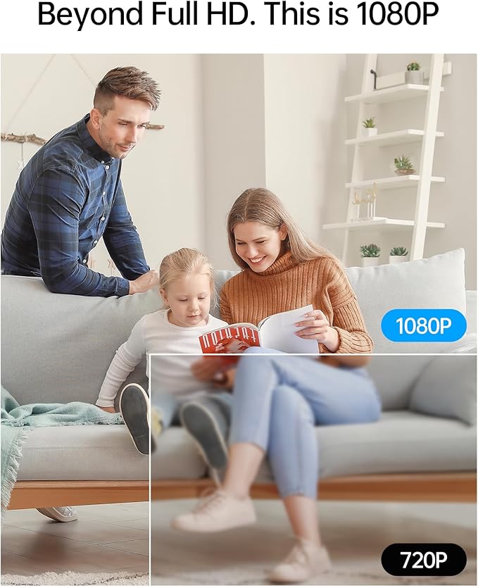 FNCOCO Mini Camera Wireless - 1080p WiFi Nanny Cam with Night Vision, Custom Motion Zones, Bluetooth Easy Setup, Small Home Security Cameras for Baby, Pet Monitor, Home/Indoor