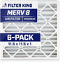 Filter King 11.5x11.5x1 Air Filter | 6-PACK | MERV 8 HVAC Pleated A/C Furnace by FilterKing