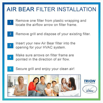16x25x3 TRION Air Bear Cub Pleated HVAC Air Filter MERV 13 - Image 3