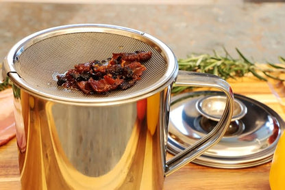 Bacon Grease Container with Strainer, Stainless Steel Oil Storage Can Container - Image 5