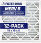 Filter King 19x19x2 Air Filter | 12-PACK | MERV 8 HVAC Pleated A/C Furnace by FilterKing