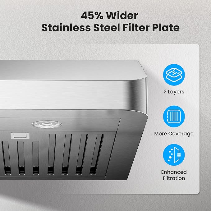 Under Cabinet Range Hood 36 Inch, 980CFM Fast Venting Kitchen Hood - Image 4