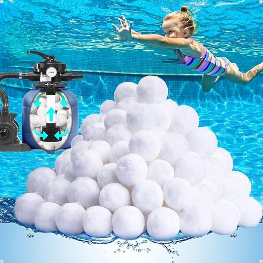 QwayHome 3.1 lbs Pool Filter Balls, Reusable Filter Sand Balls by QwayHome