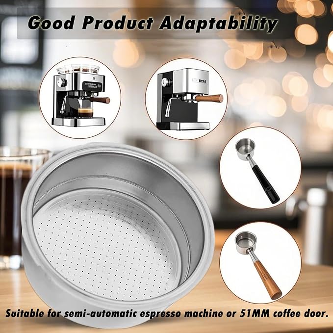 51mm Stainless Steel Coffee Filter Double Layer Filter Basket Stainless Steel - Image 3