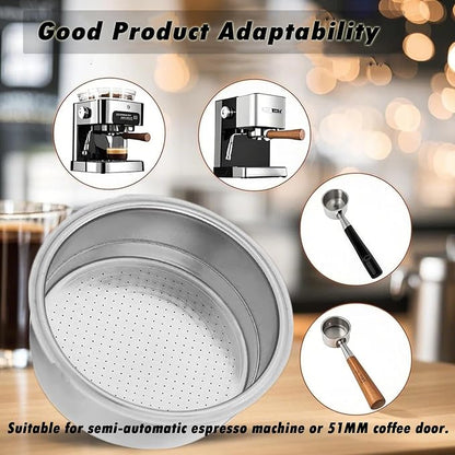 51mm Stainless Steel Coffee Filter Double Layer Filter Basket Stainless Steel - Image 3